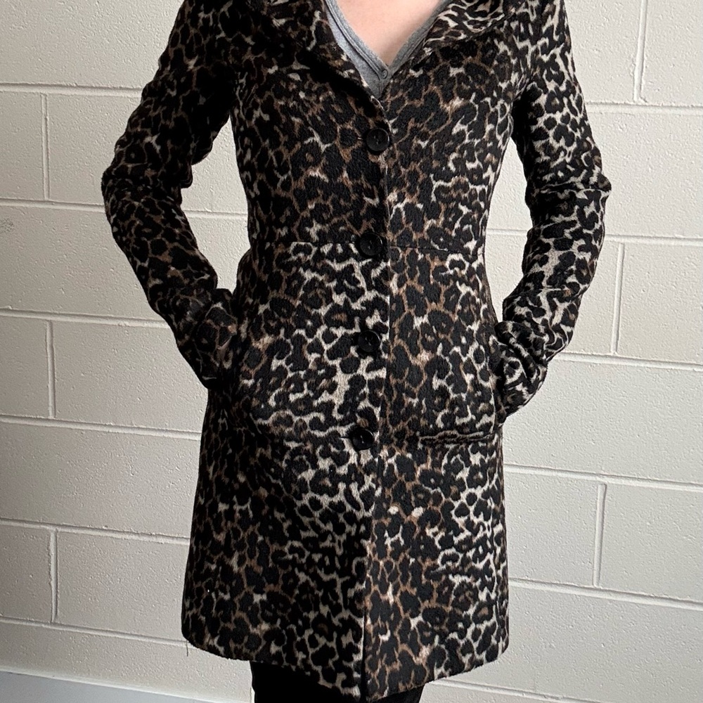 Le Chateau Leopard Print Trench Coat